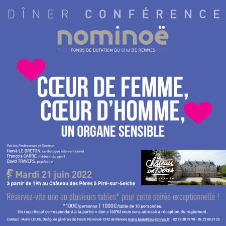 invitation à participer au dîner-conférence de Nominoë-CHU de Rennes
